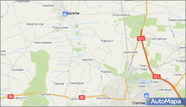 mapa Jelitów gmina Raszków, Jelitów gmina Raszków na mapie Targeo