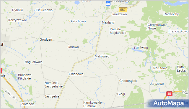 mapa Makówiec, Makówiec na mapie Targeo