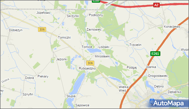 mapa Mirosławki, Mirosławki na mapie Targeo