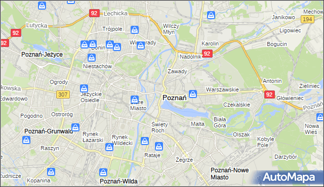 mapa Poznania, Poznań na mapie Targeo