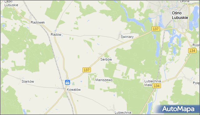 mapa Serbów, Serbów na mapie Targeo