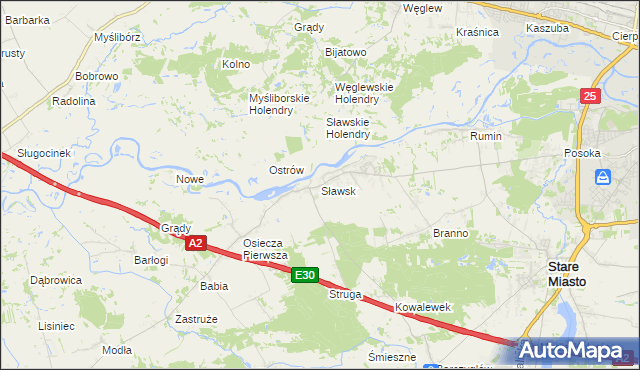 mapa Sławsk, Sławsk na mapie Targeo