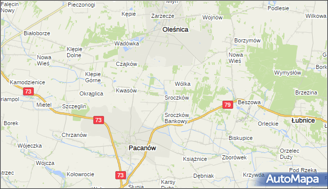 mapa Sroczków, Sroczków na mapie Targeo