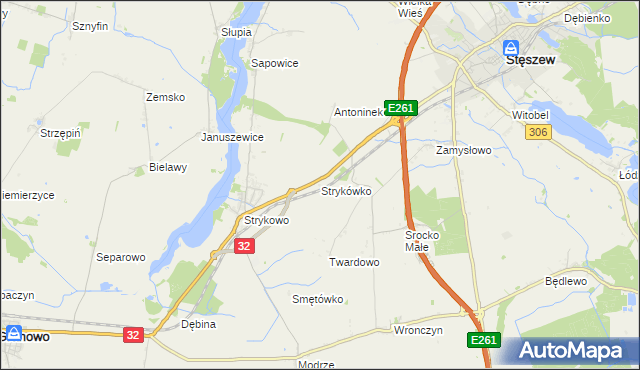 mapa Strykówko, Strykówko na mapie Targeo