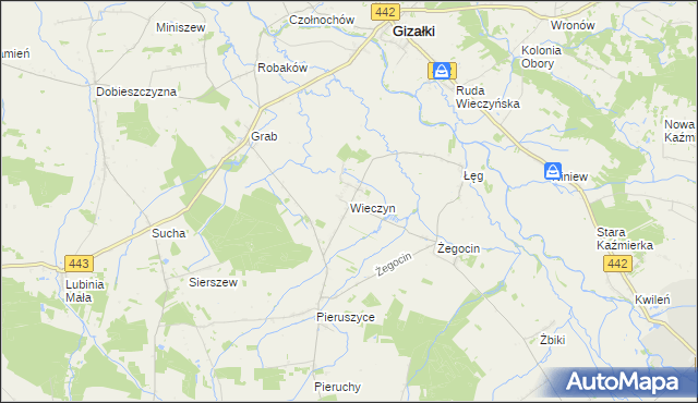 mapa Wieczyn, Wieczyn na mapie Targeo