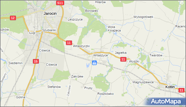 mapa Witaszyce, Witaszyce na mapie Targeo