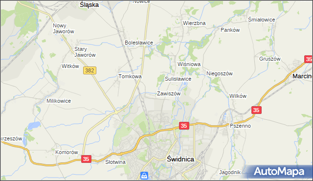 mapa Zawiszów, Zawiszów na mapie Targeo