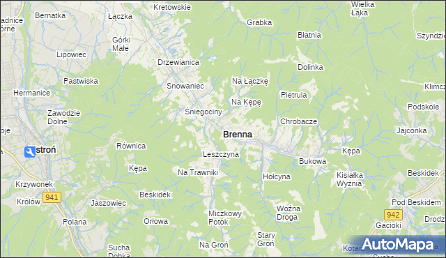 mapa Brenna, Brenna na mapie Targeo