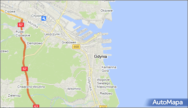 mapa Gdyni, Gdynia na mapie Targeo