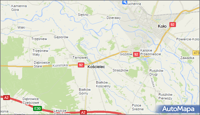 mapa Mariampol gmina Kościelec, Mariampol gmina Kościelec na mapie Targeo