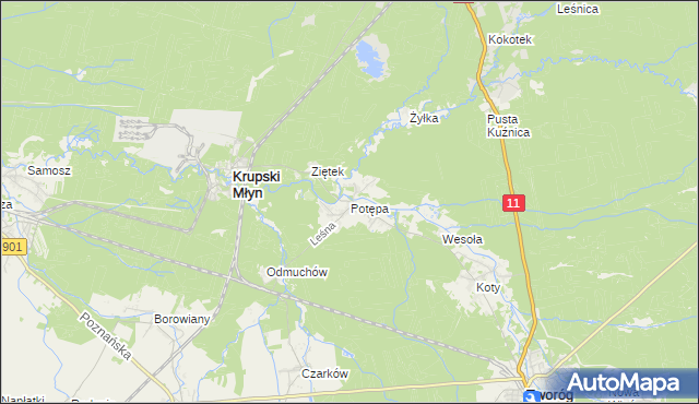 mapa Potępa, Potępa na mapie Targeo