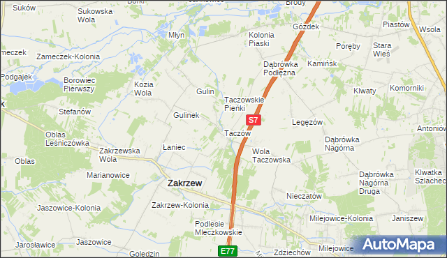 mapa Taczów, Taczów na mapie Targeo