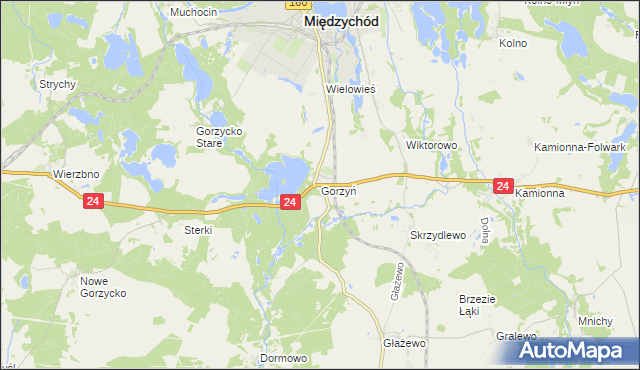 mapa Gorzyń, Gorzyń na mapie Targeo