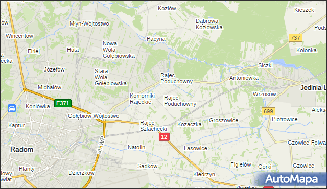 mapa Rajec Poduchowny, Rajec Poduchowny na mapie Targeo