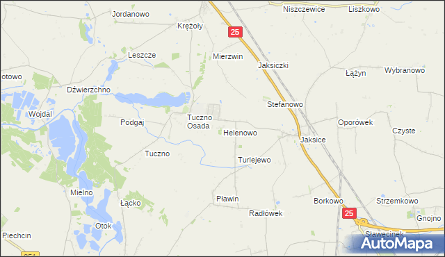 mapa Helenowo gmina Złotniki Kujawskie, Helenowo gmina Złotniki Kujawskie na mapie Targeo