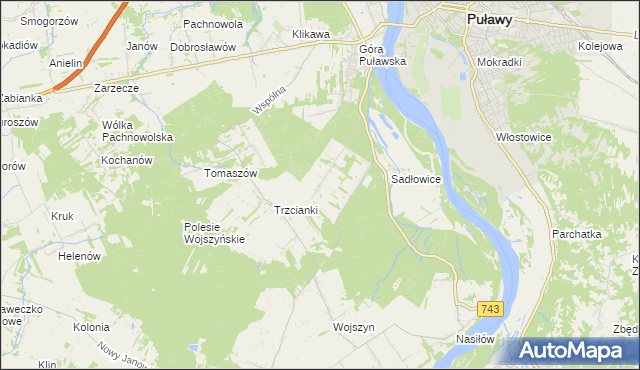 mapa Kolonia Góra Puławska, Kolonia Góra Puławska na mapie Targeo