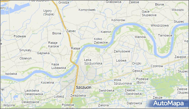mapa Łęka Żabiecka, Łęka Żabiecka na mapie Targeo