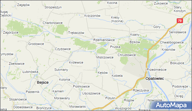 mapa Mistrzowice, Mistrzowice na mapie Targeo