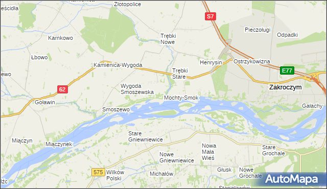 mapa Mochty-Smok, Mochty-Smok na mapie Targeo