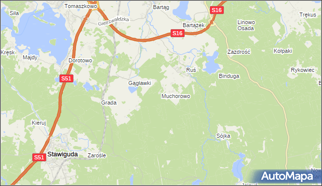 mapa Muchorowo, Muchorowo na mapie Targeo