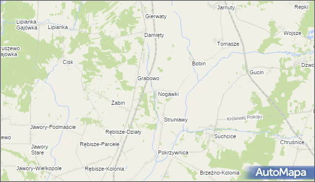 mapa Nogawki, Nogawki na mapie Targeo