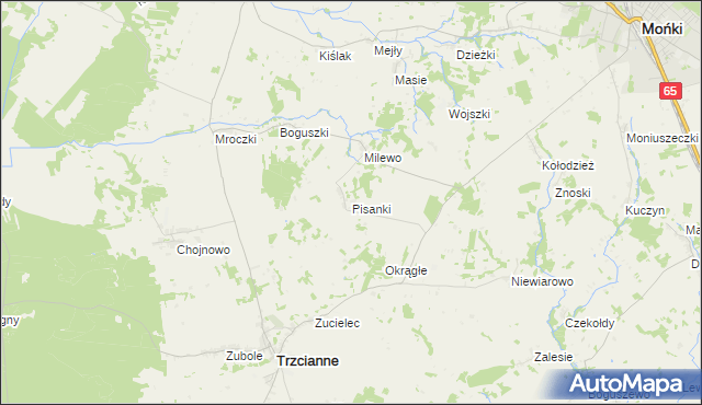 mapa Pisanki, Pisanki na mapie Targeo