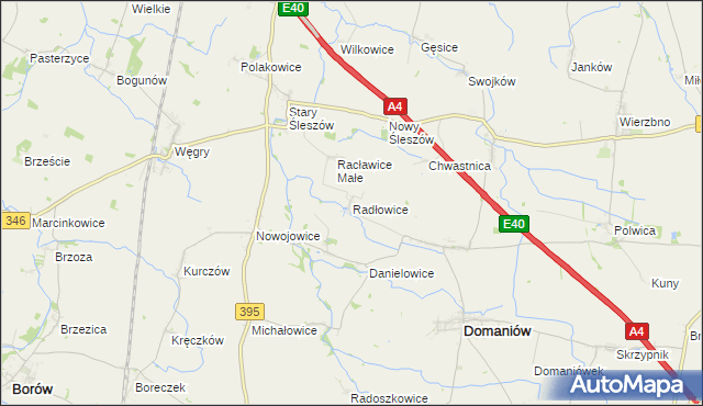 mapa Radłowice, Radłowice na mapie Targeo