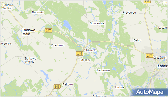 mapa Strzmiele, Strzmiele na mapie Targeo