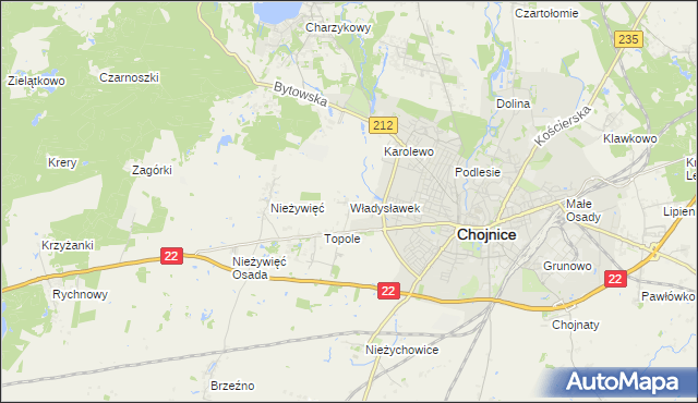 mapa Władysławek, Władysławek na mapie Targeo