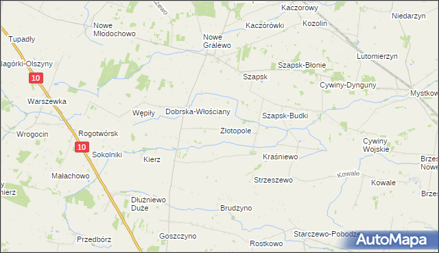 mapa Złotopole gmina Raciąż, Złotopole gmina Raciąż na mapie Targeo