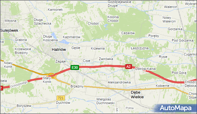 mapa Żwirówka, Żwirówka na mapie Targeo