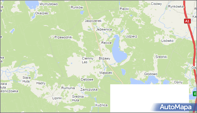 mapa Blizawy, Blizawy na mapie Targeo