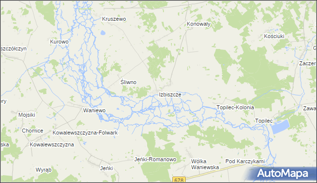 mapa Izbiszcze, Izbiszcze na mapie Targeo