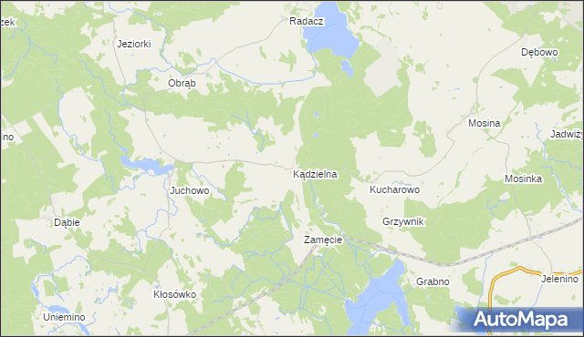 mapa Kądzielna, Kądzielna na mapie Targeo