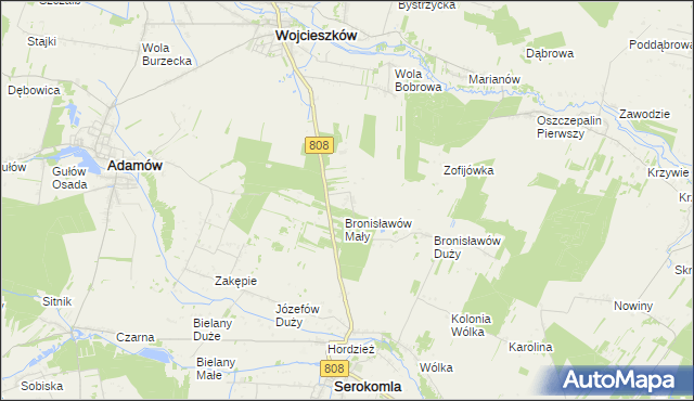 mapa Nowinki gmina Wojcieszków, Nowinki gmina Wojcieszków na mapie Targeo