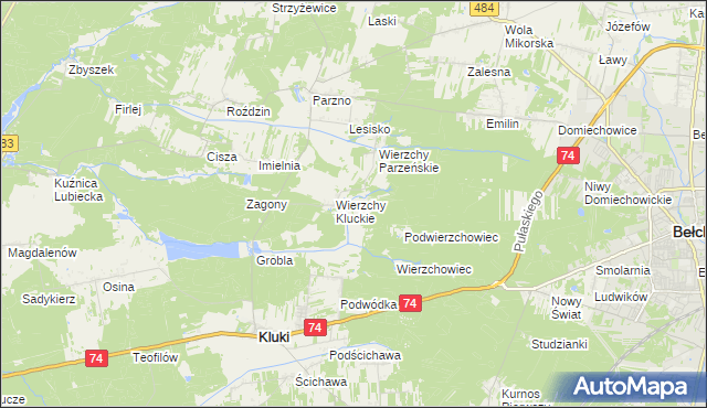 mapa Wierzchy Strzyżewskie, Wierzchy Strzyżewskie na mapie Targeo