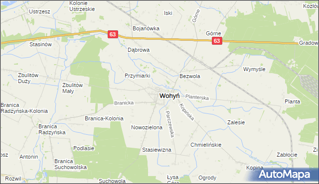 mapa Wohyń, Wohyń na mapie Targeo