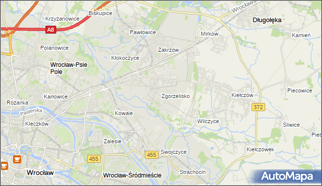 mapa Zgorzelisko, Zgorzelisko na mapie Targeo