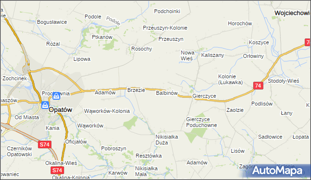 mapa Balbinów, Balbinów na mapie Targeo