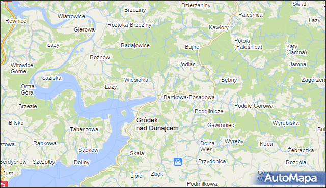 mapa Bartkowa-Posadowa, Bartkowa-Posadowa na mapie Targeo