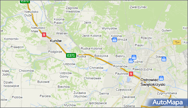 mapa Boksycka, Boksycka na mapie Targeo