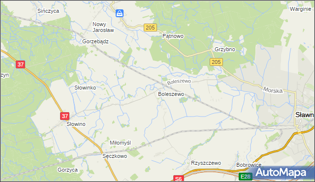 mapa Boleszewo, Boleszewo na mapie Targeo