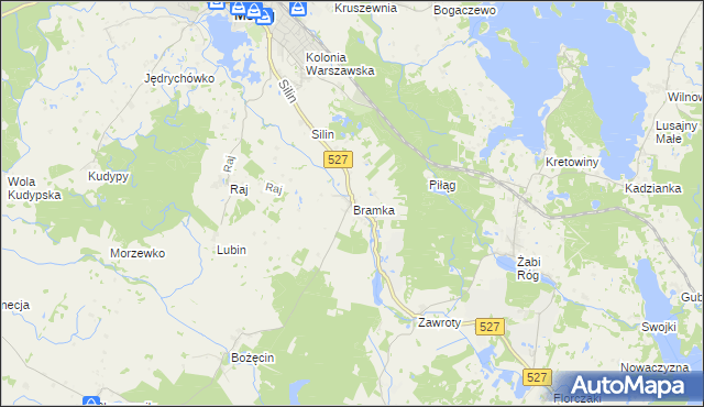 mapa Bramka gmina Morąg, Bramka gmina Morąg na mapie Targeo