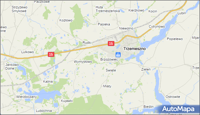 mapa Brzozówiec, Brzozówiec na mapie Targeo