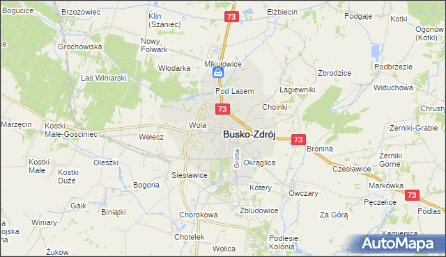 mapa Busko-Zdrój, Busko-Zdrój na mapie Targeo