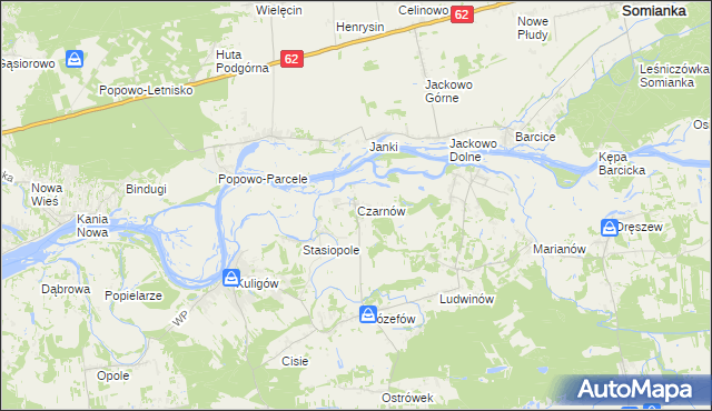 mapa Czarnów gmina Dąbrówka, Czarnów gmina Dąbrówka na mapie Targeo