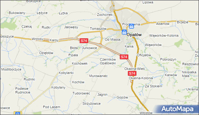 mapa Czerników Opatowski, Czerników Opatowski na mapie Targeo