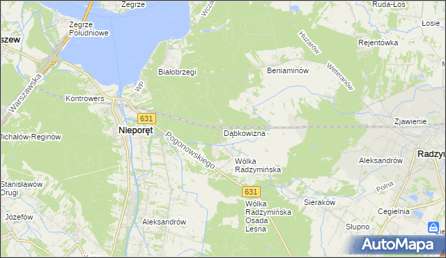 mapa Dąbkowizna, Dąbkowizna na mapie Targeo