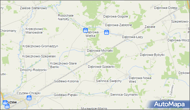 mapa Dąbrowa-Kity, Dąbrowa-Kity na mapie Targeo