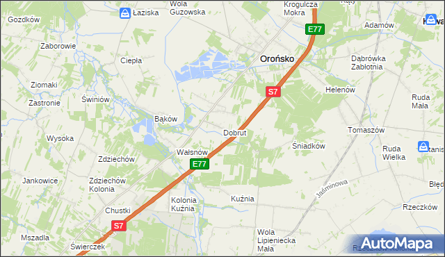 mapa Dobrut, Dobrut na mapie Targeo